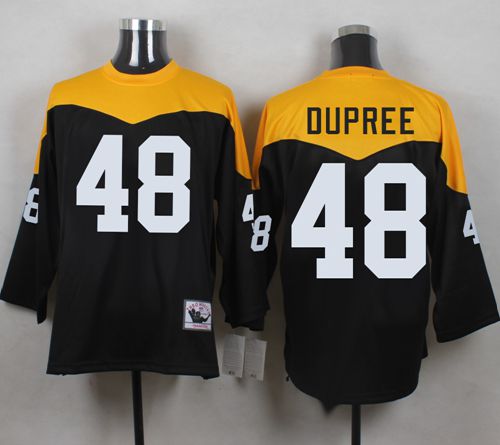Mitchell And Ness 1967 Steelers #48 Bud Dupree Black/Yelllow Throwback Men's Stitched NFL Jersey
